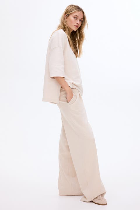 Wide Interlock Joggers