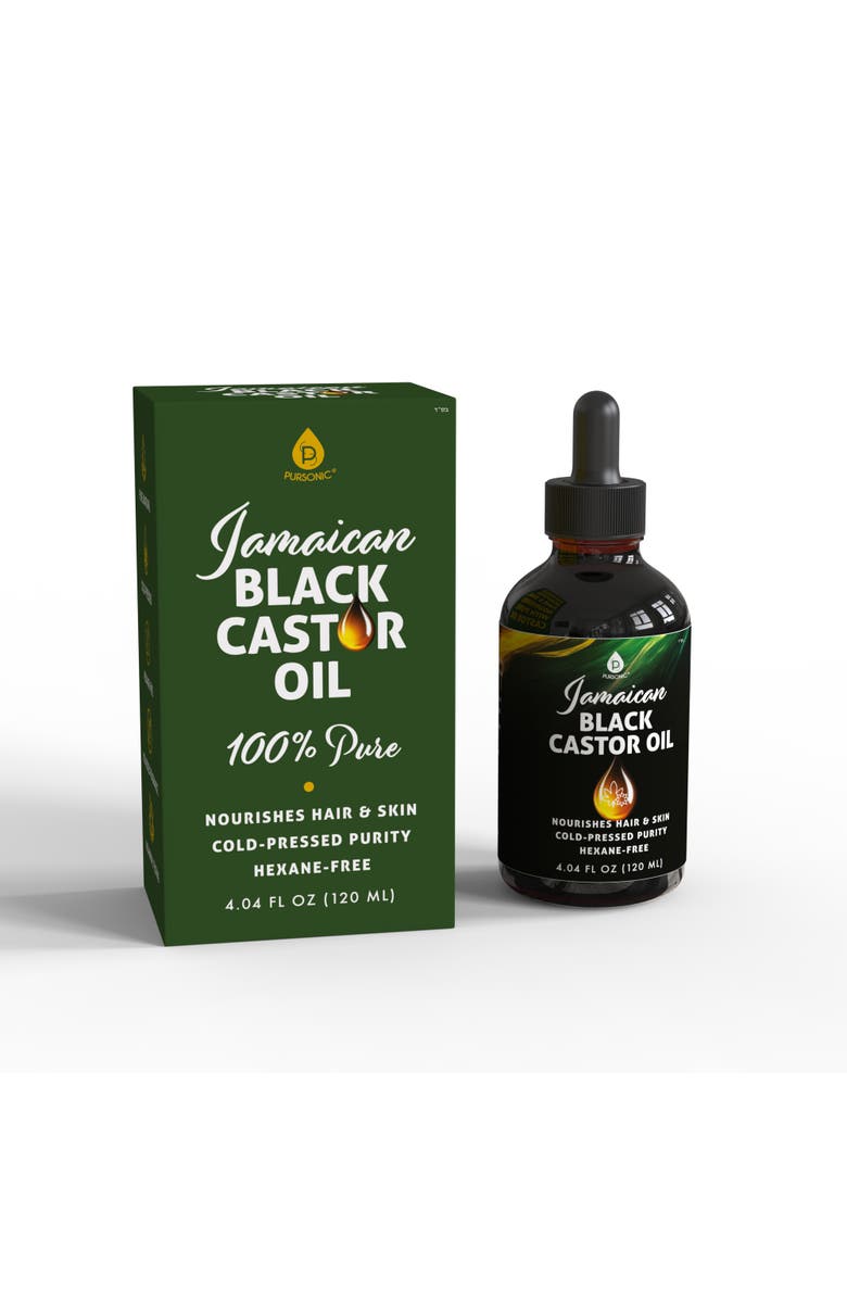 PURSONIC Jamaican Black Castor Oil - 100% Pure, Cold-Pressed Nourishment for Hair & Skin, Main, color, Black
