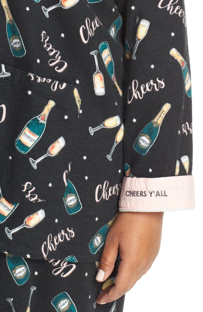 PJ Salvage Print Flannel Pajamas, Alternate, color,
