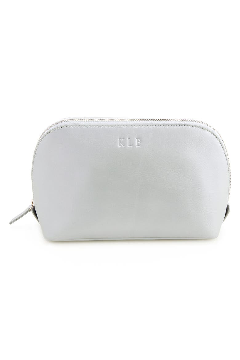 Personalized Cosmetic Bag, Alternate, color, SILVER - SILVER FOIL