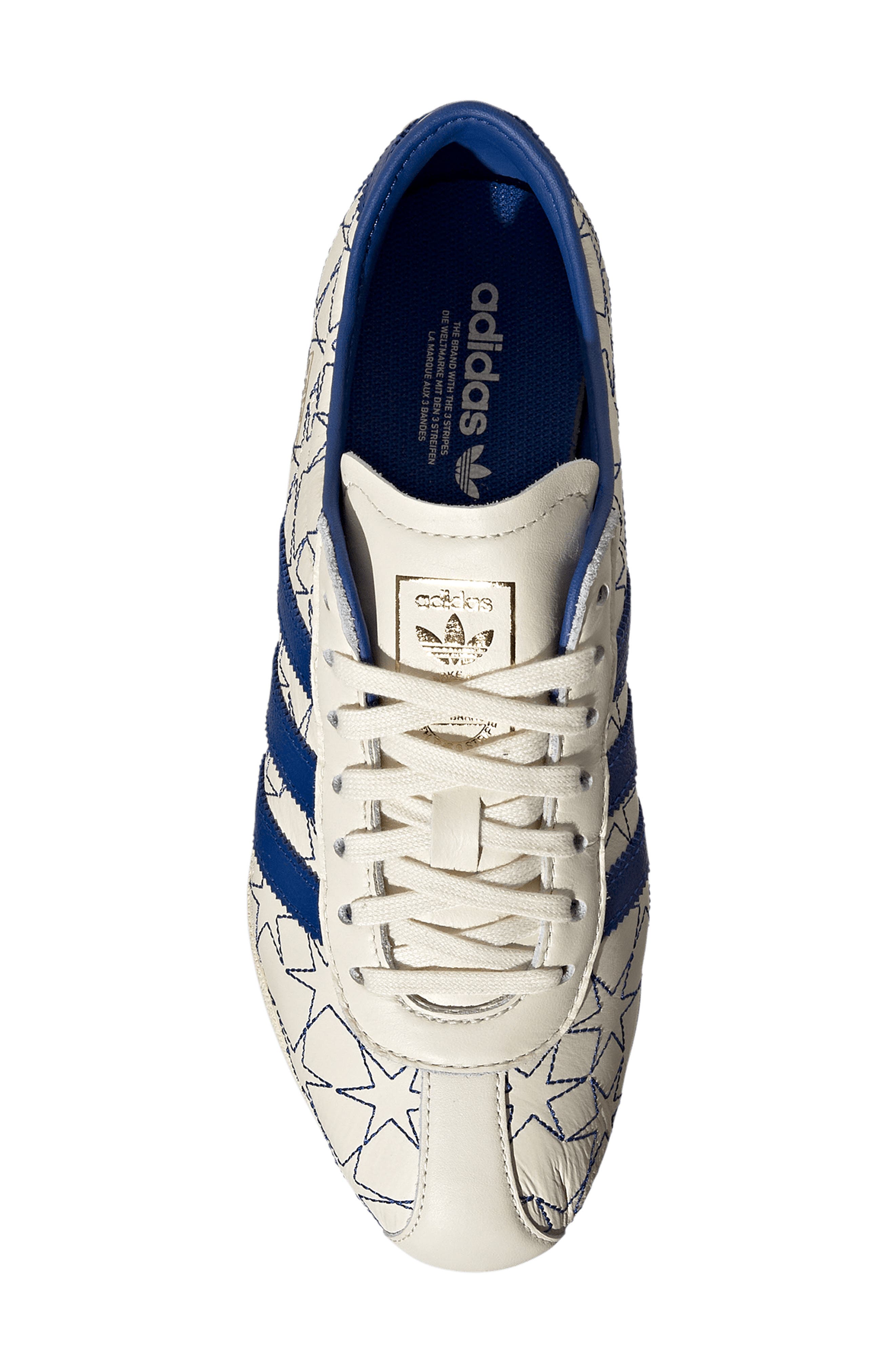 adidas Tokyo Embroidered Low Top Sneaker, Alternate, color, Cream White/ Royal/ Gold