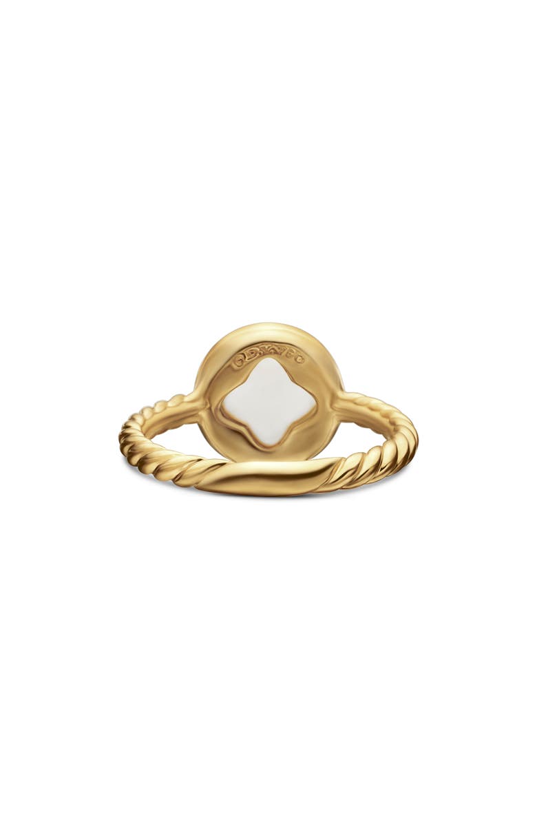 David Yurman Petite DY Elements<sup>®</sup> Ring in 18K Yellow Gold with Mother of Pearl and Pavé Diamonds, Alternate, color, 