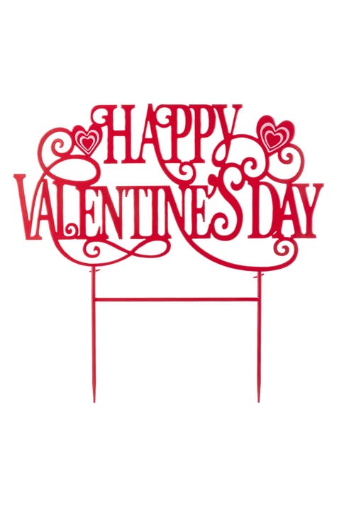 23.25"H Metal Happy Valentine's Day Yard Stake