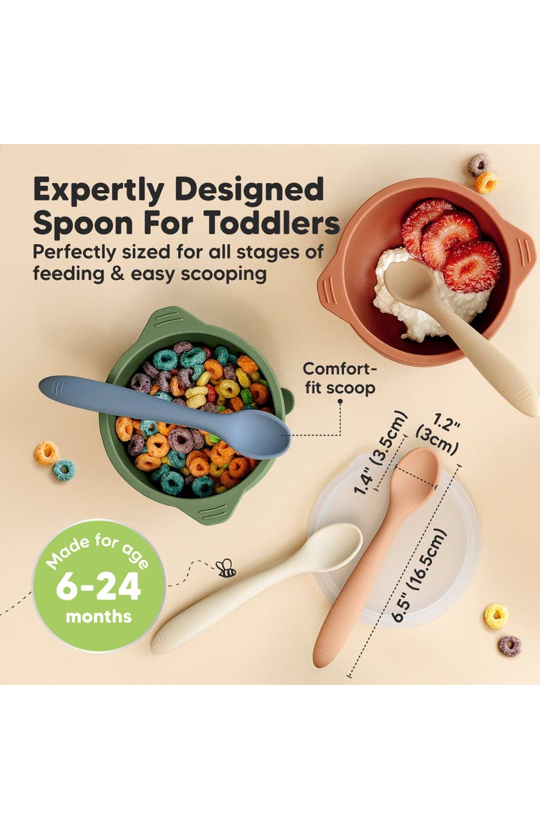 KeaBabies 3-Pack Prep Baby Spoons, Alternate, color, Slate