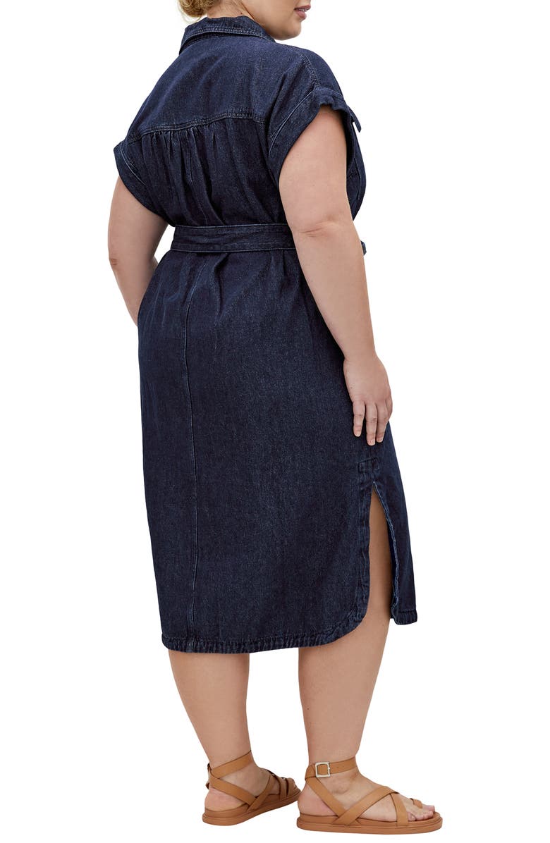 City Chic Matilda Denim Button-Up Shirtdress, Alternate, color, 