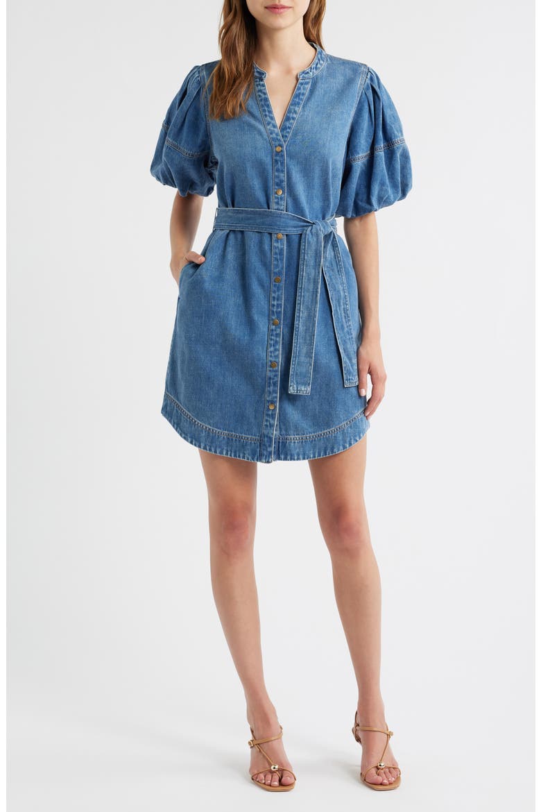 Kingsley Denim Snap-Up Dress, Main, color, ANTIQUE BLUE