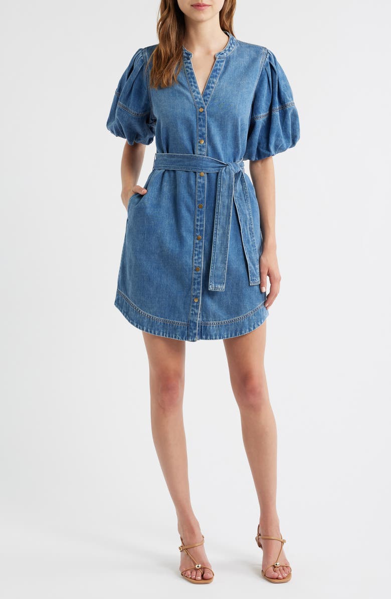 Rails Kingsley Denim Snap-Up Dress, Main, color, Antique Blue