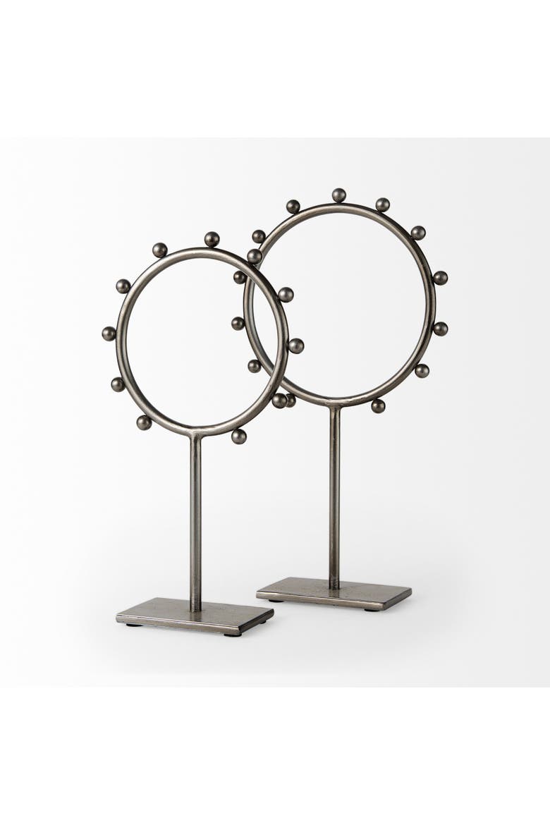 Elio Studded Hoop Object, Alternate, color, Grey