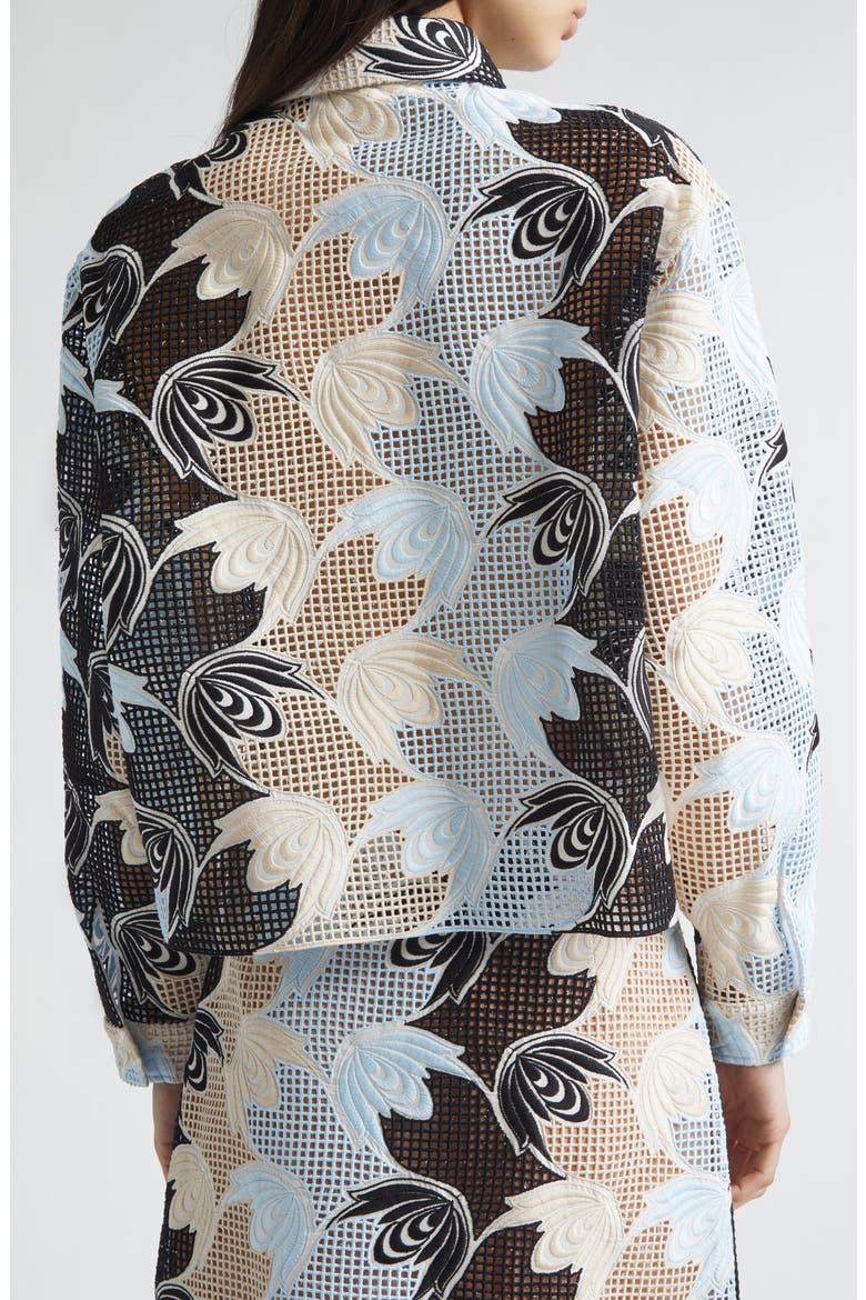 Floral Embroidered Cotton Blend Shirt, Alternate, color, RIW01 LILY WHITE
