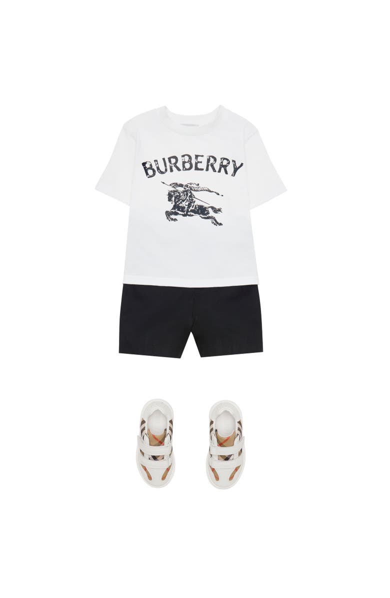 Burberry Knight Stretch Cotton T-shirt, Alternate, color, White