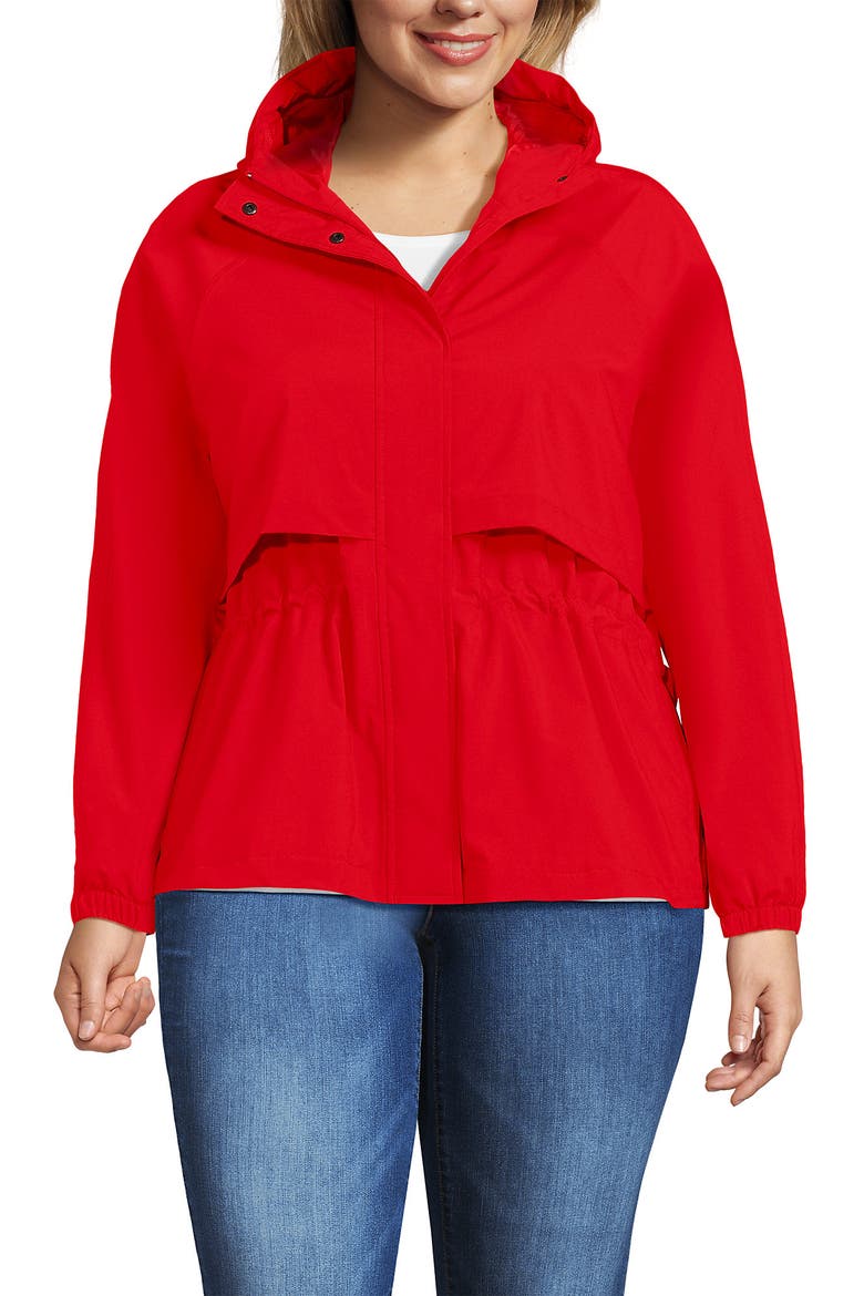 Squall Packable Rain Jacket, Main, color, Coral Red