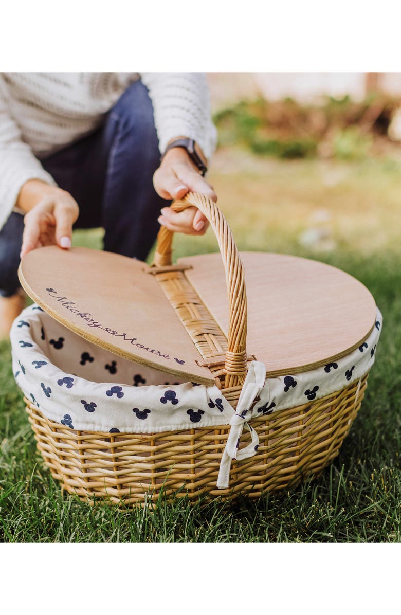 Picnic Time Mickey Country Basket, Alternate, color, Beige