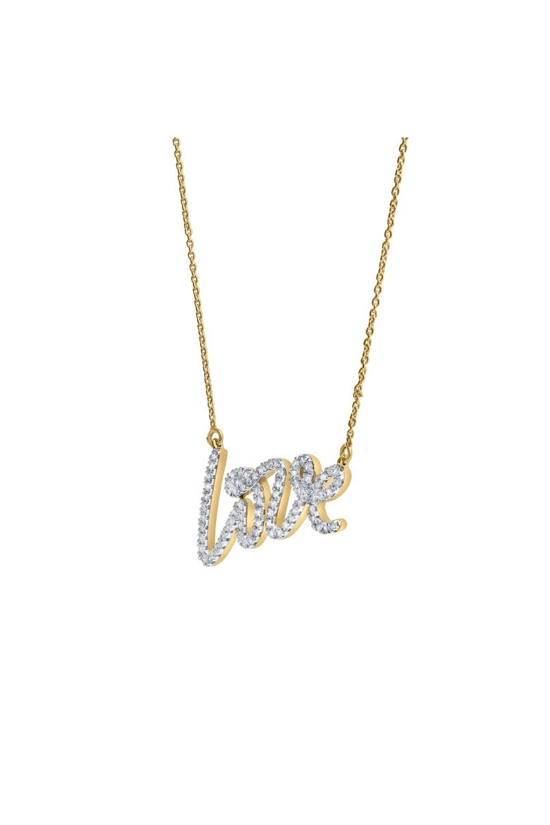 Lyana Graffiti Love Diamond Necklace in 14K Gold, Alternate, color, 14K Yellow Gold