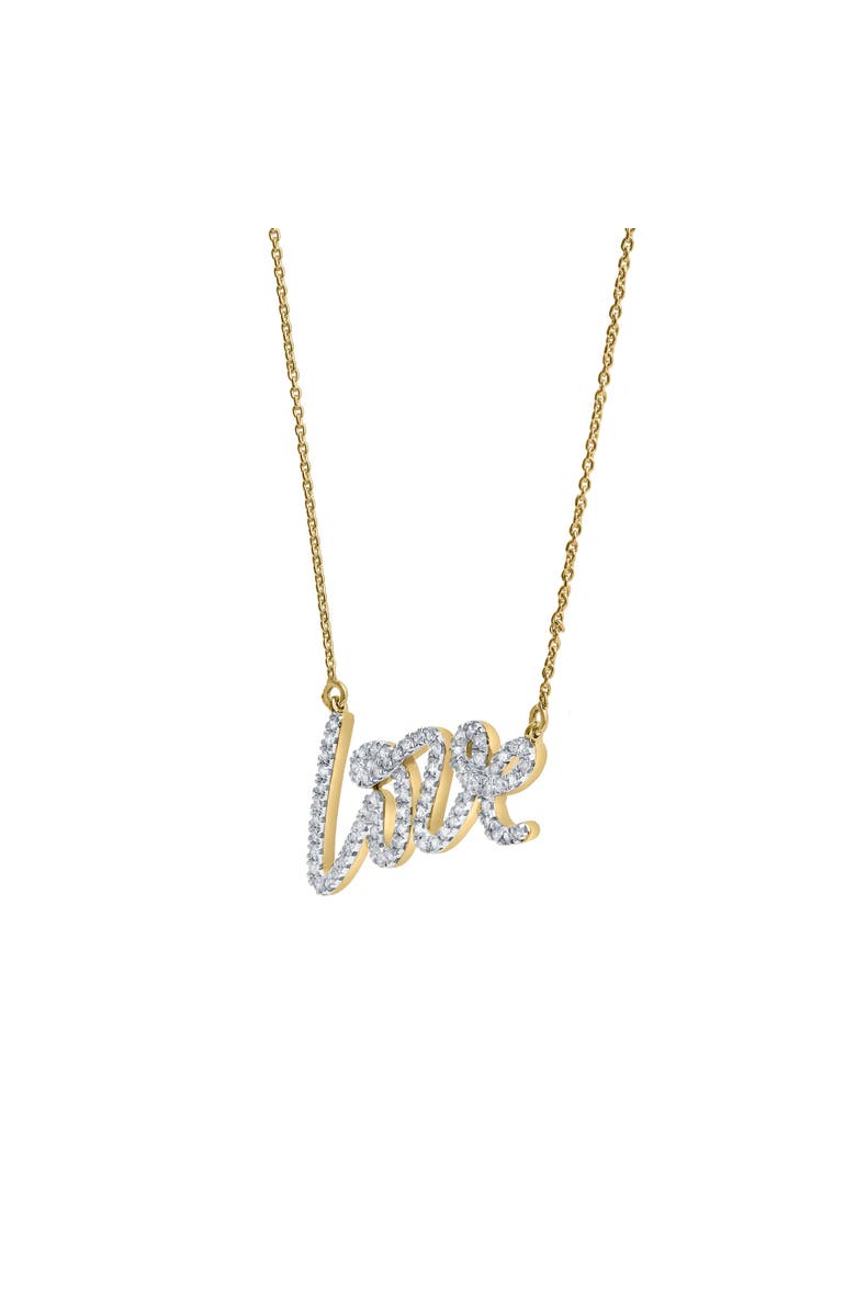 LuvMyJewelry Lyana Graffiti Love Diamond Necklace in 14K Gold, Alternate, color, 14K Yellow Gold
