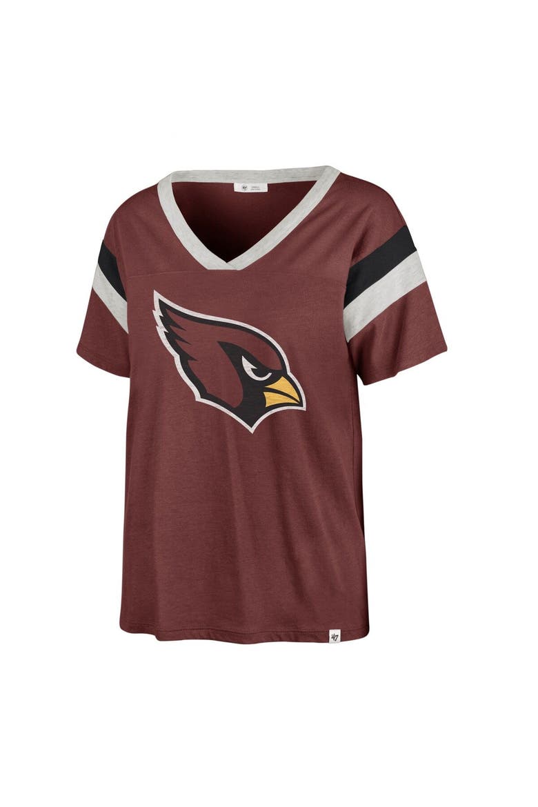 Women's '47 Cardinal Arizona Cardinals Phoenix V-Neck T-Shirt, Main, color, Cardinal
