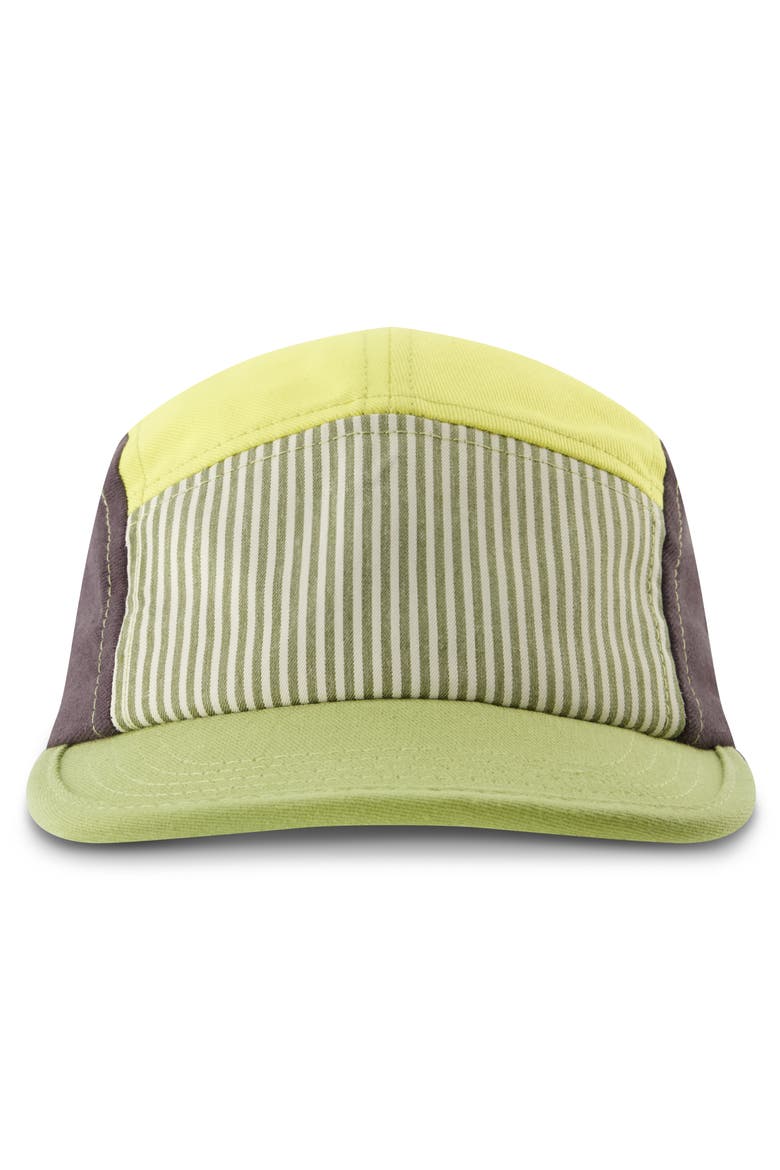 Colorblocked Striped Baseball Cap, Main, color, Lemon