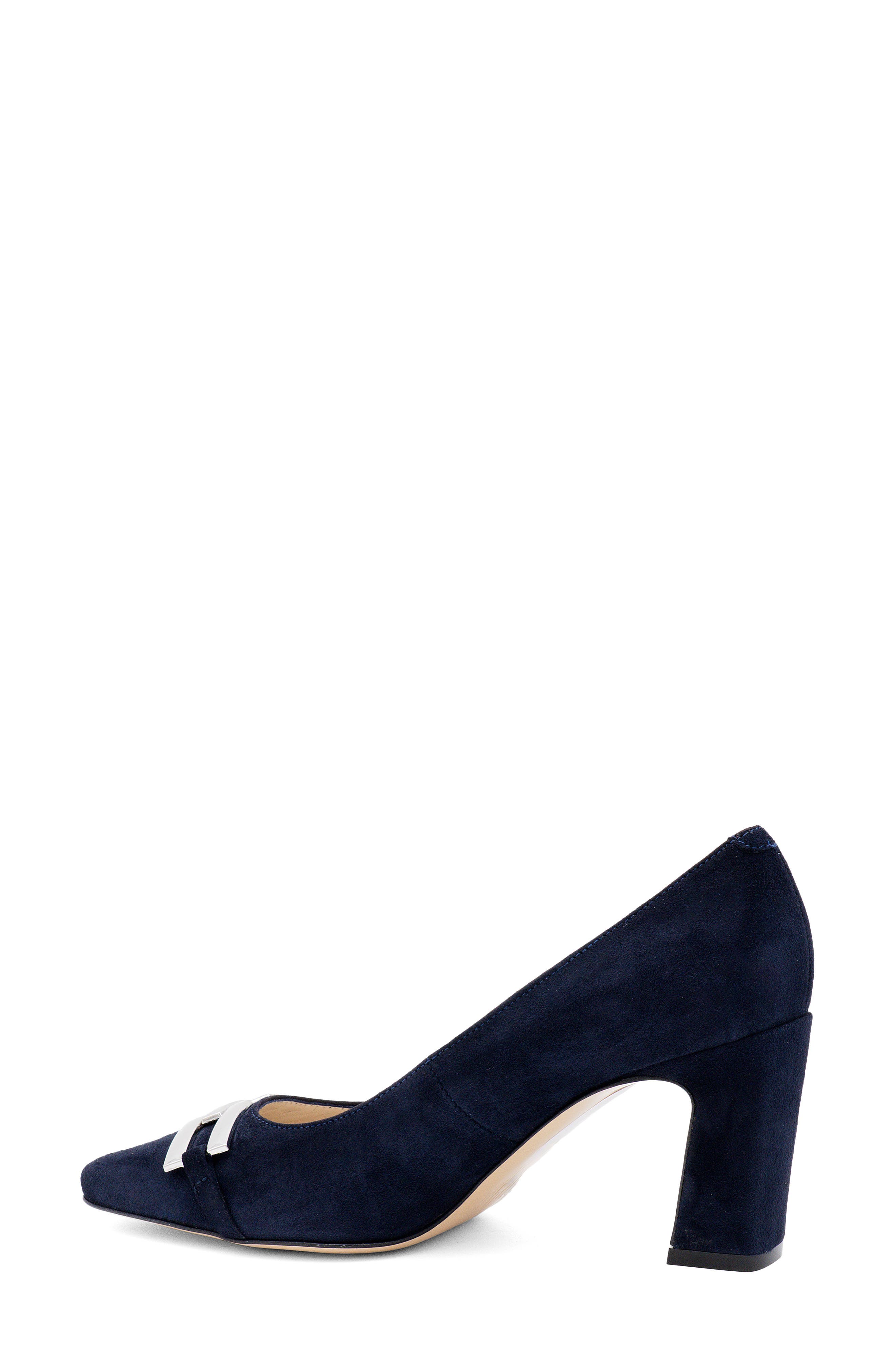 Fante Chain Detail Pump, Alternate, color, NAVY CASHMERE SILVER