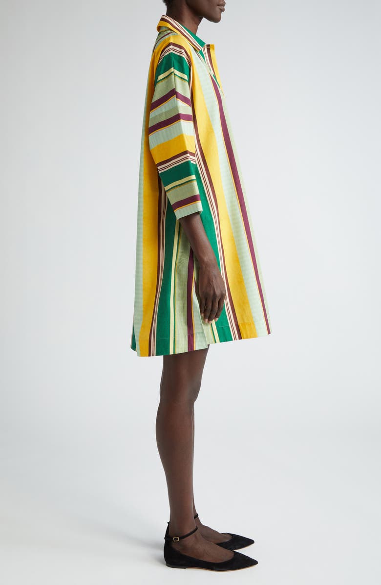 Akris punto Stripe Long Sleeve Cotton Shift Dress, Alternate, color, 