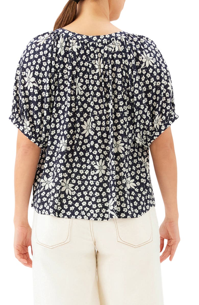 Karen Kane Floral Short Sleeve Button-Up Peasant Top, Alternate, color, Floral Print