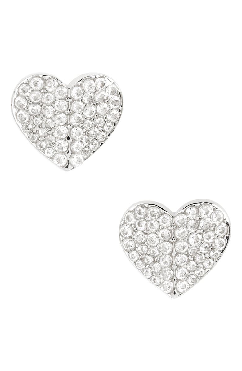 Kate Spade New York pavé heart stud earrings, Main, color,