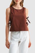 All in Favor Side Tie Cotton & Linen Shell