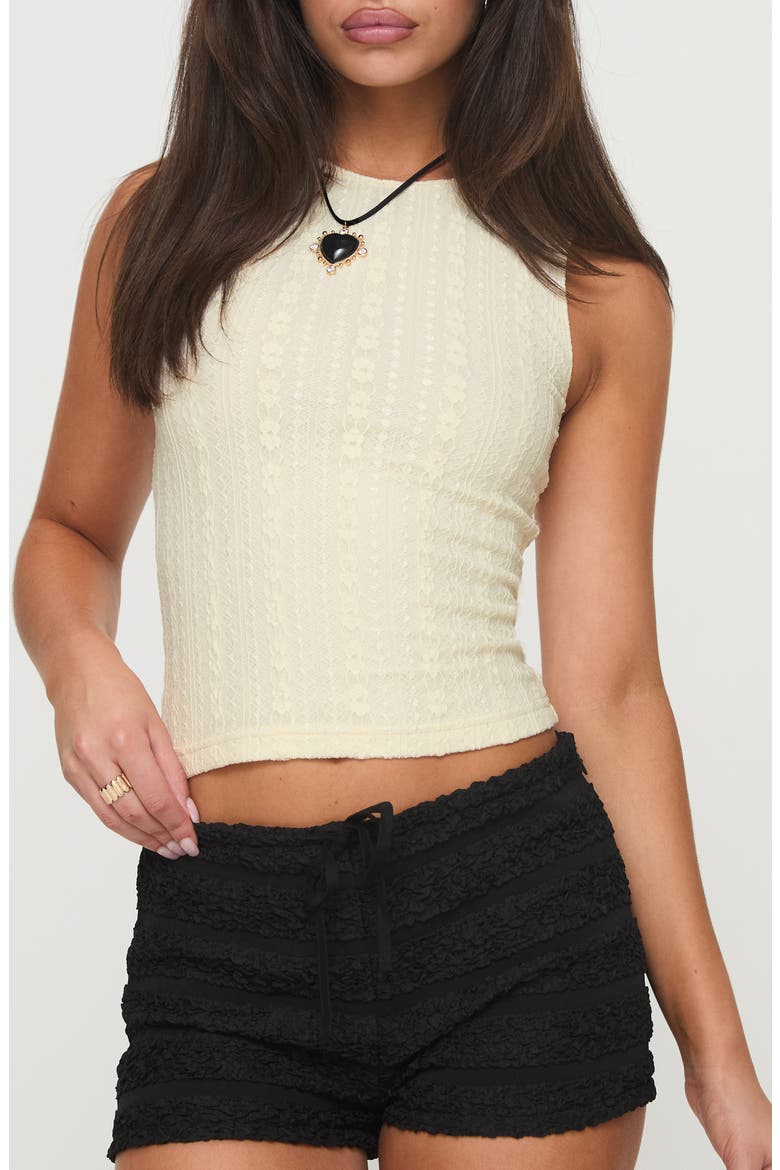 Dystran Lace Crop Tank, Main, color, LIGHT BEIGE