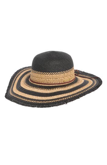 VINCE CAMUTO VINCE CAMUTO TEXTURED STRAW FLOPPY HAT