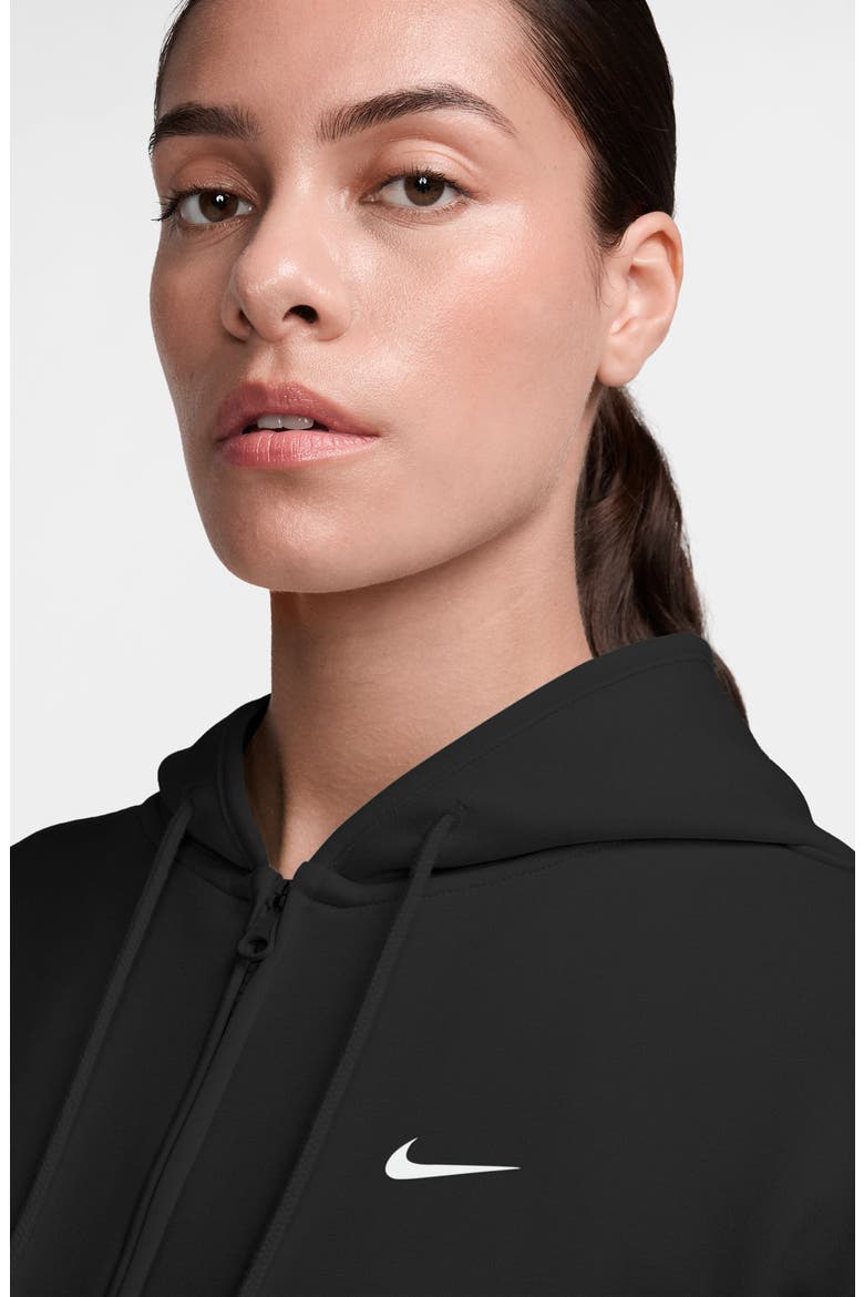 Studio Dri-FIT Fleece Full Zip Hoodie, Alternate, color, BLACK/WHITE