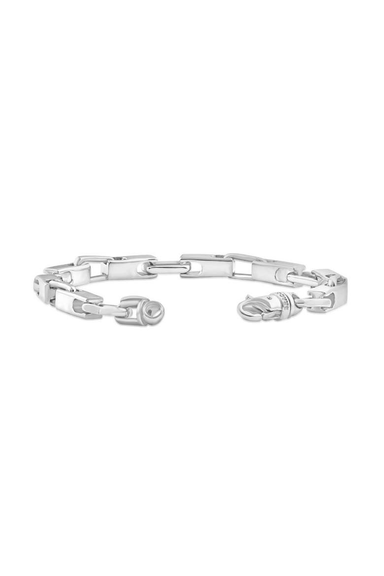 Men's Polished Steel Oval Clasp 6mm Flexible Link  8.5 " Bracelet, Alternate, color, Stainless Steel