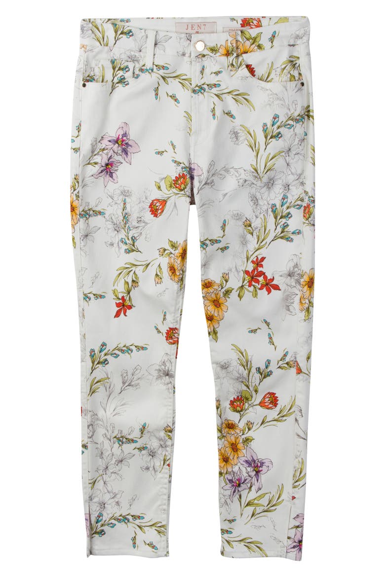 JEN7 Print Crop Skinny Pants, Main, color, SKETCHED WATERCOLOR