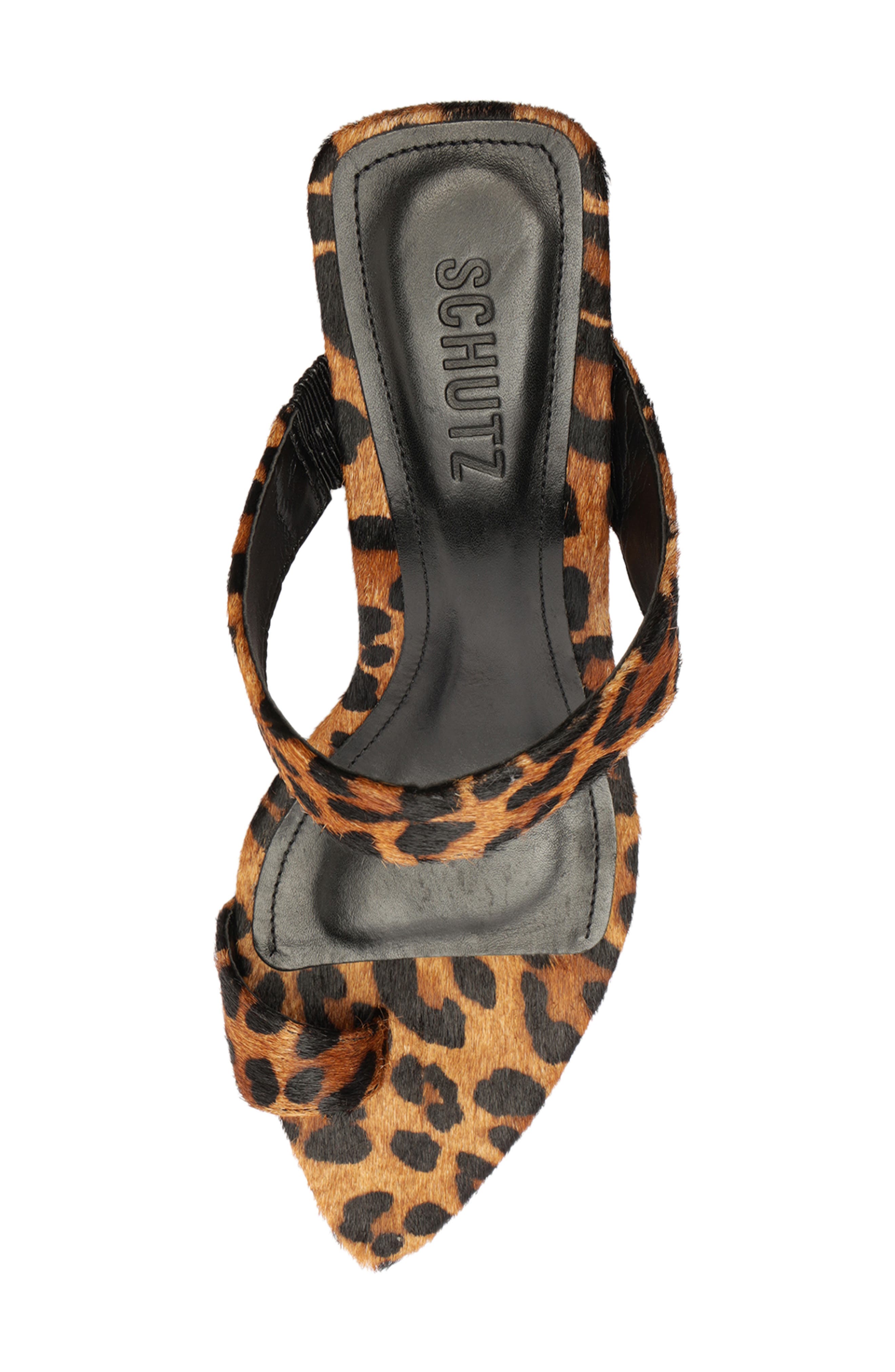 Schutz Melina Pointed Toe Slide Sandal, Alternate, color, Leopard