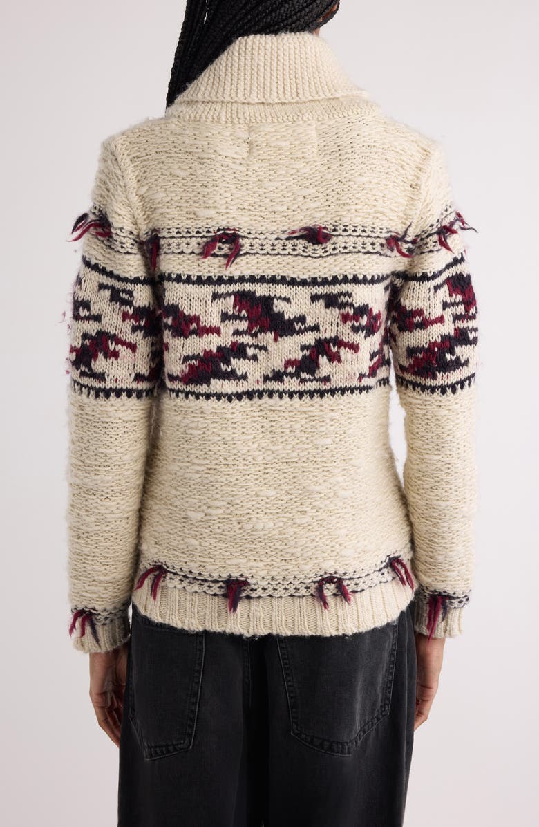 Thylane Placed Print Wool Cardigan