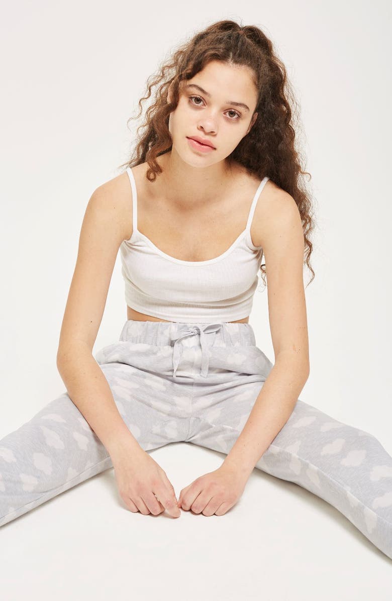 Topshop Cloud Print Jogger Pants, Alternate, color,