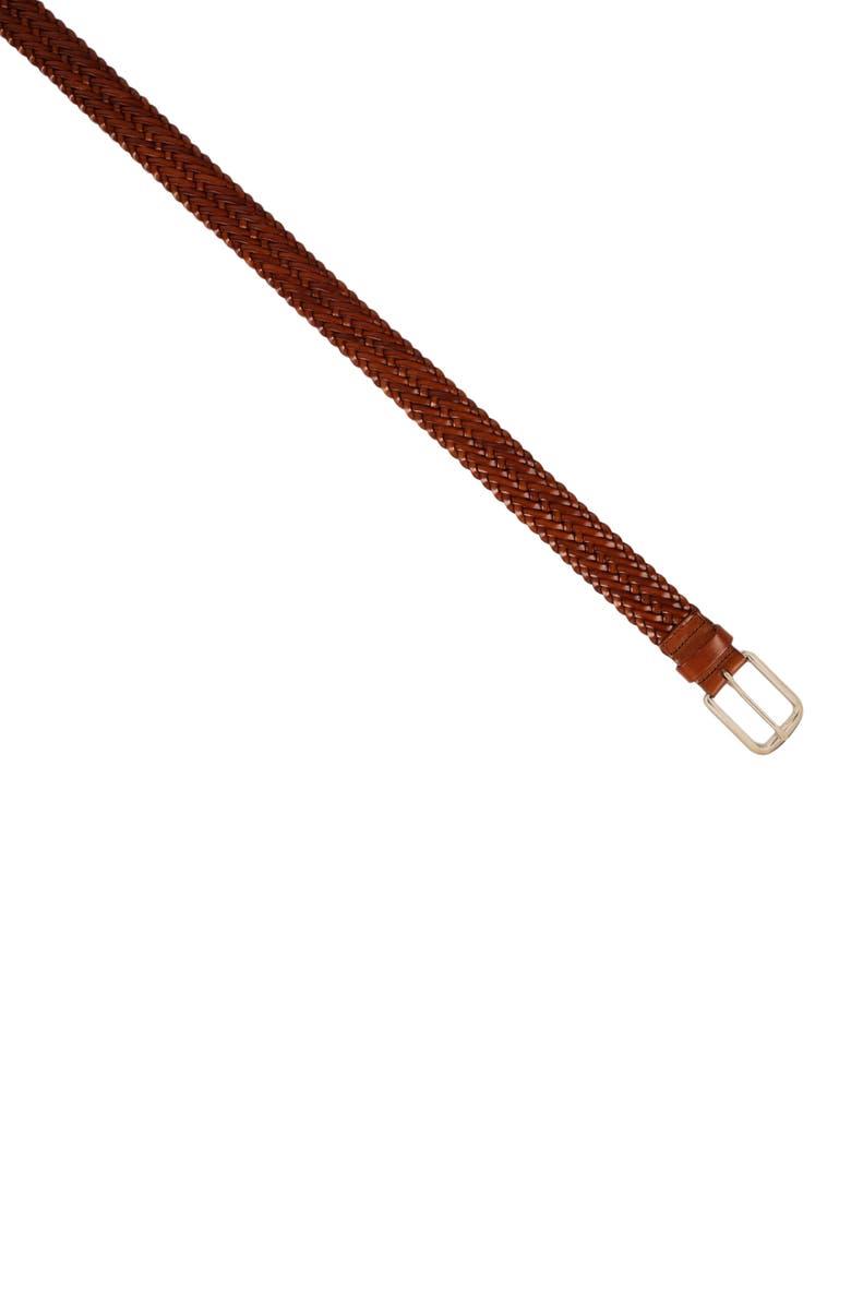 SANDRO Braided leather belt, Alternate, color, Camel