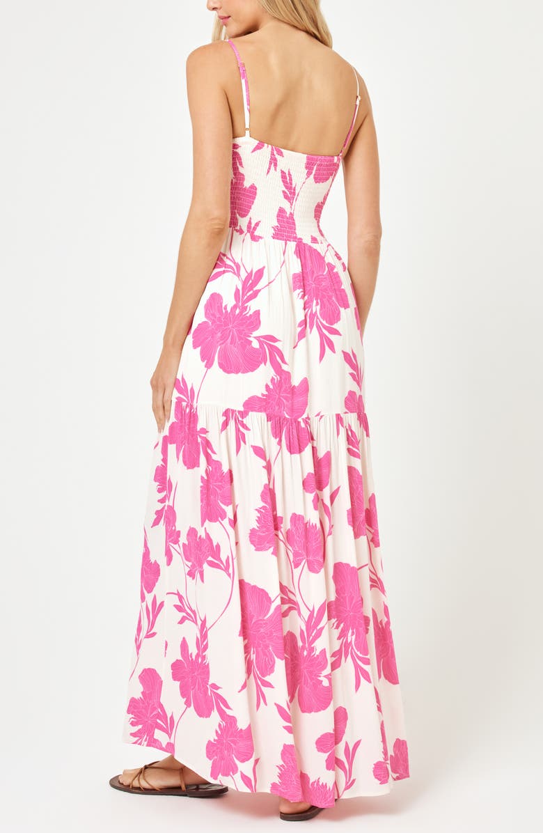 LSPACE Mallorca Smocked Cover-Up Maxi Dress, Alternate, color, 