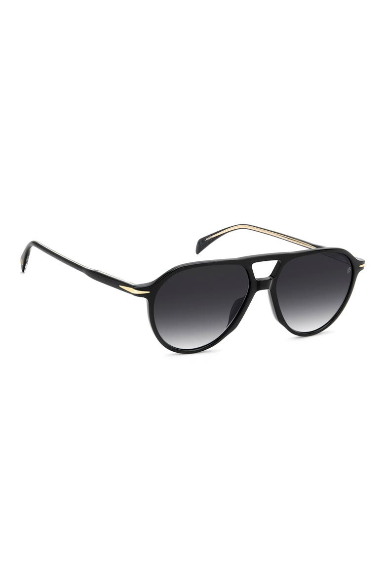 DB 1218/S/US 56mm Gradient Pilot Sunglasses, Alternate, color, BLACK/ DARK GREY SF