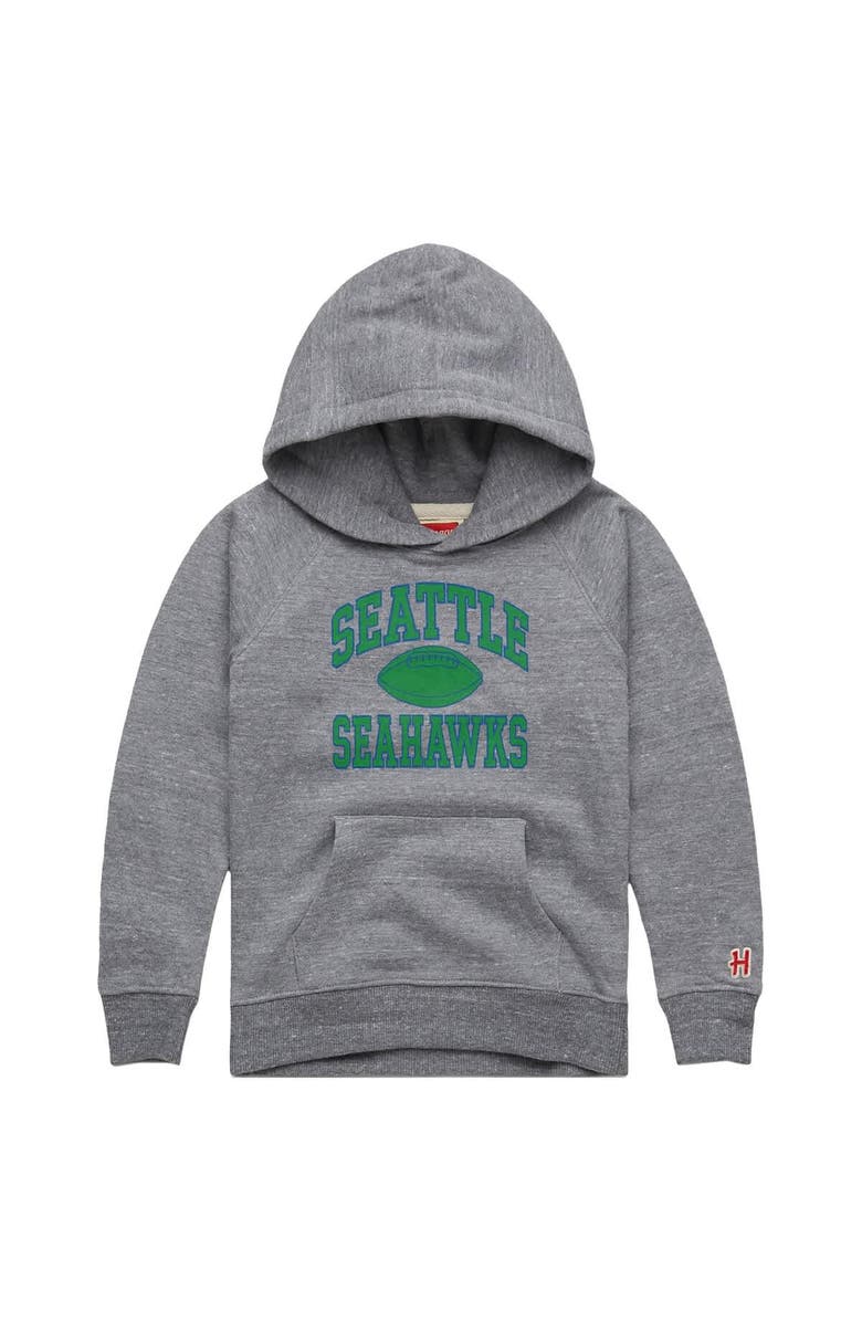 Homage Youth Homage  Gray Seattle Seahawks Gridiron Tri-Blend Hoodie, Main, color, Gray