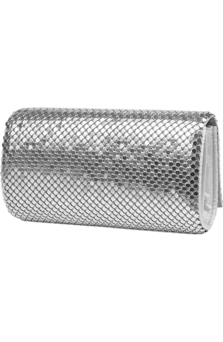 Jessica McClintock Mesh Clutch, Alternate, color, Silver/ Silver