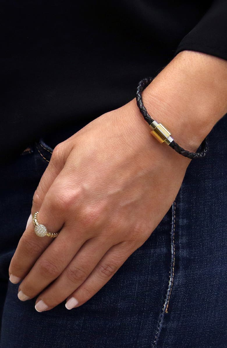 Liza Schwartz Braided Leather Bracelet, Alternate, color,