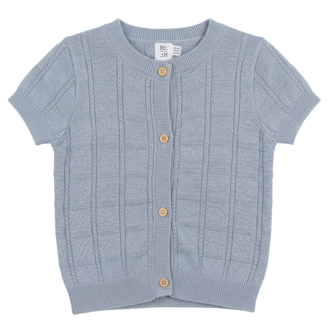 Short Sleeve Checkered Cotton Knit Sweater (Toddler, Little Kid & Big Kid)