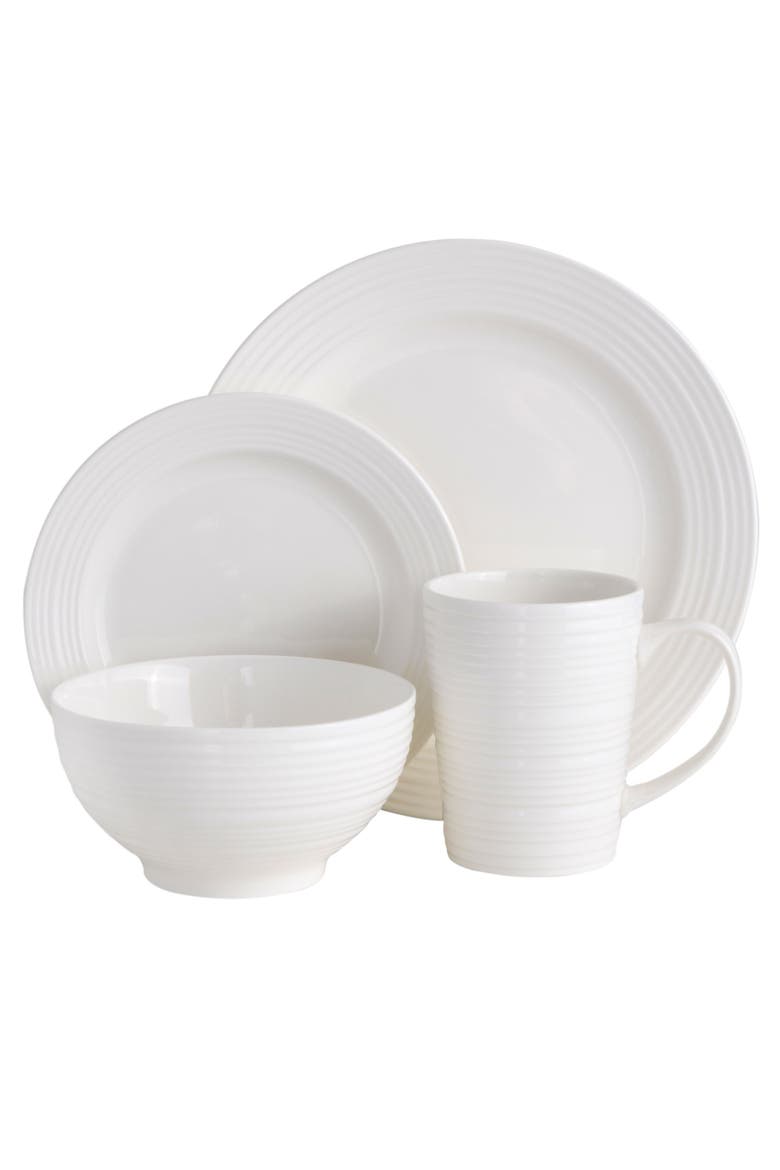 Amelia Court 16-Piece Dinnerware Set, Alternate, color, White