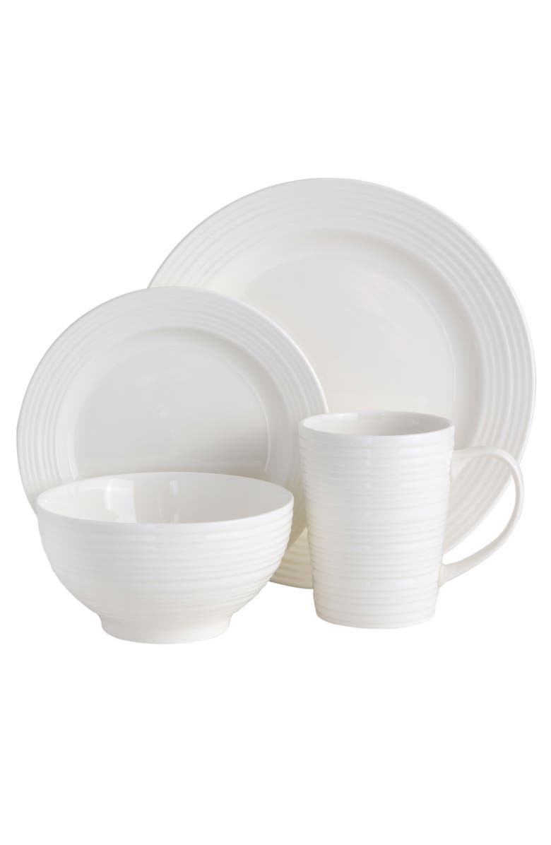 Gibson Home Amelia Court 16-Piece Dinnerware Set, Alternate, color, White