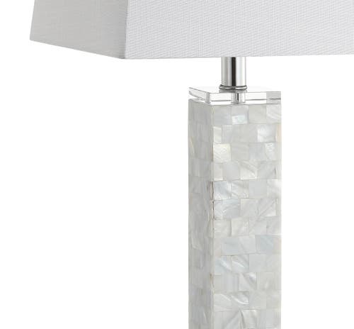 Jonathan Y Noelle 28.5" Seashell Led Table Lamp, White In White