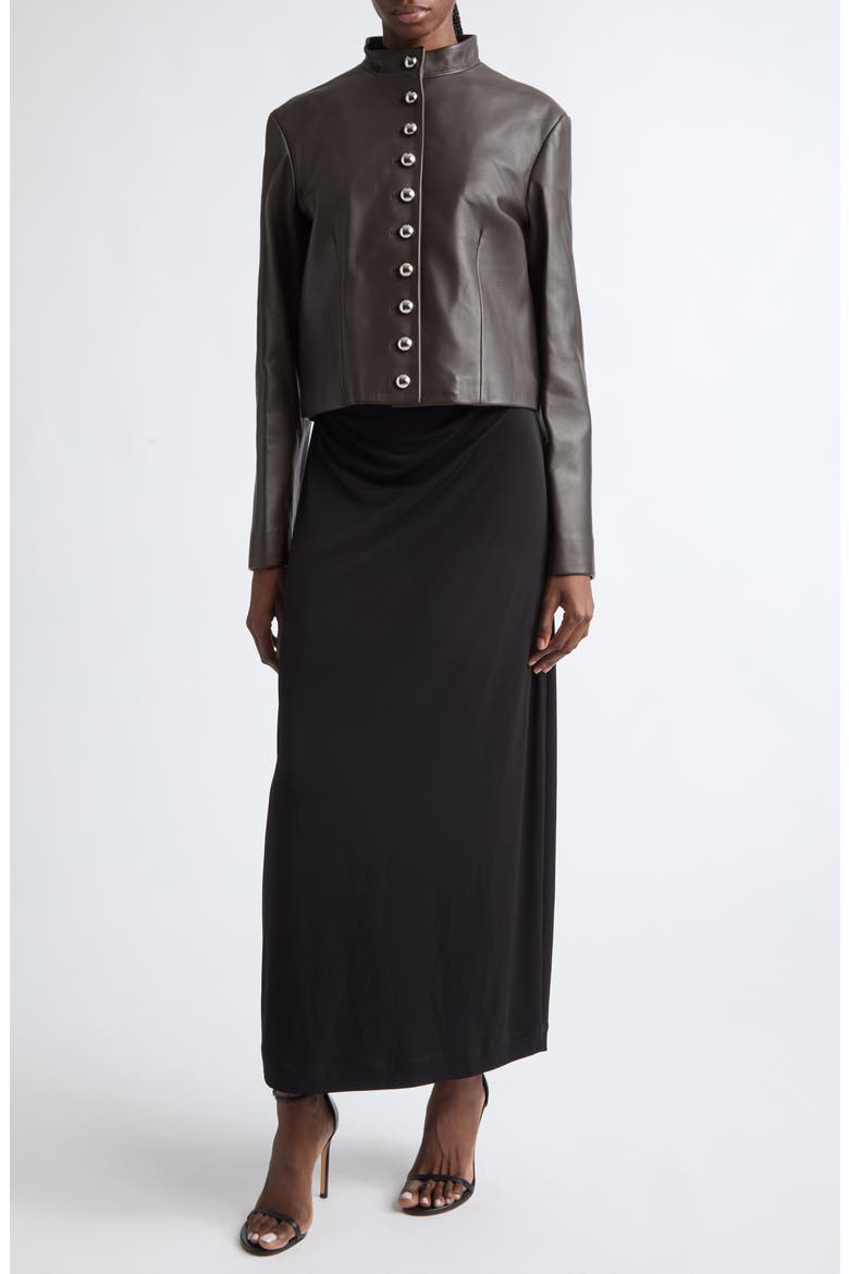 Dixon Leather Jacket, Alternate, color, FUDGE