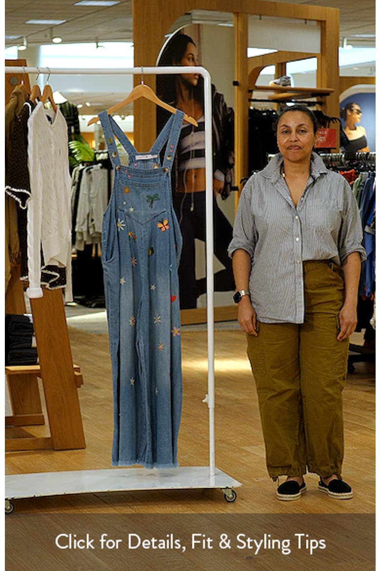 Oooh La La Embroidered Wide Leg Denim Overalls video