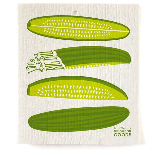 The Neighborgoods Pickle Dish Towel + Sponge Cloth Gift Set In Multi