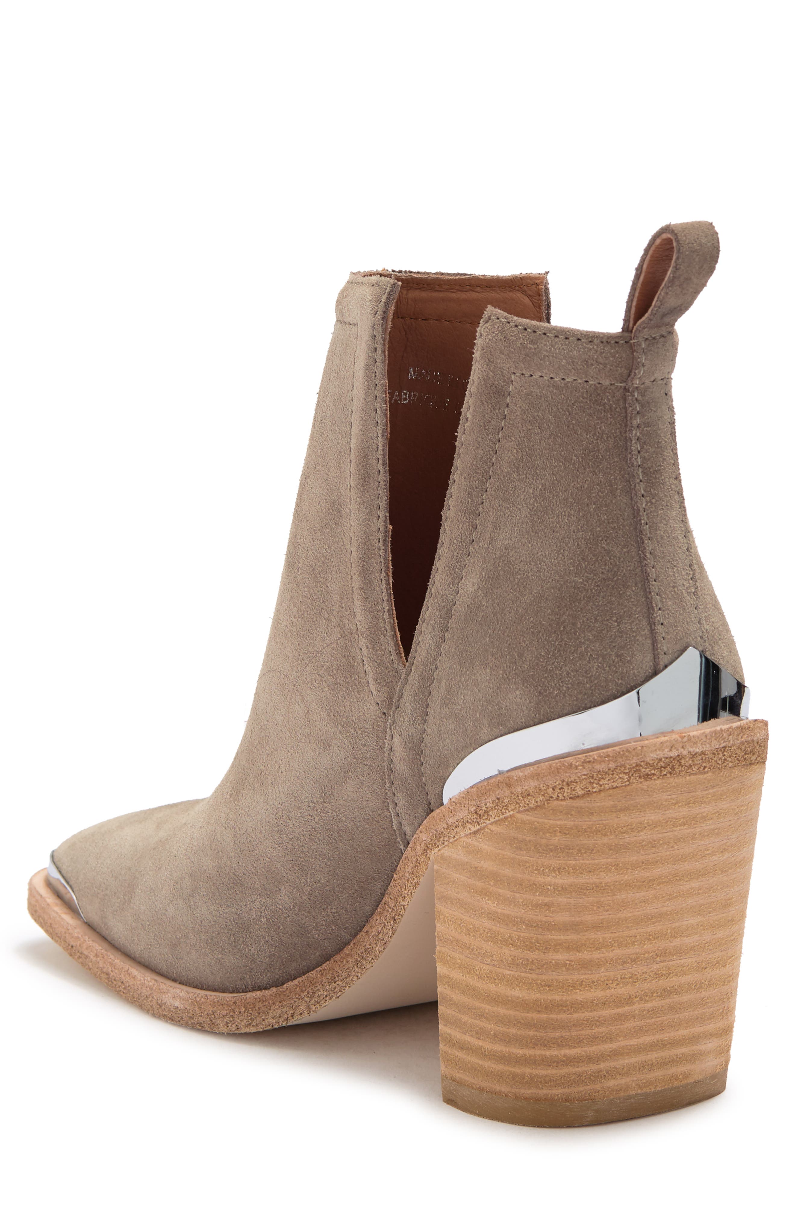 Leather Block Heel Ankle Western Boot, Alternate, color, TAUPE SUEDE