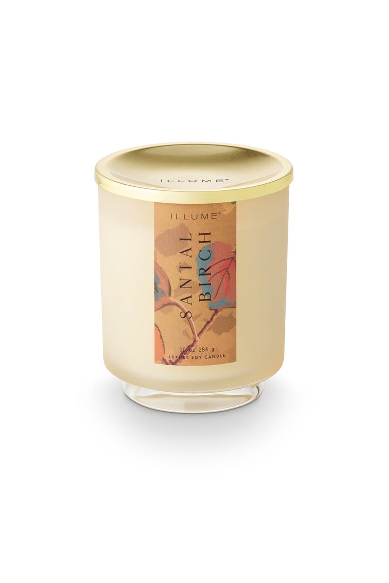 Beautifully Done Santal Birch Signature Glass Candle, 284g, Main, color, Gold