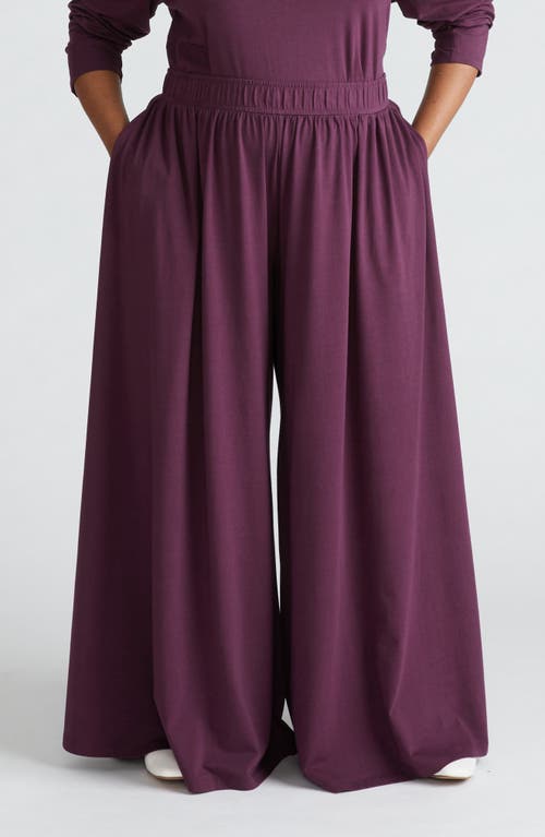 Universal Standard Ezra Wide Leg Lounge Pants in Acai 