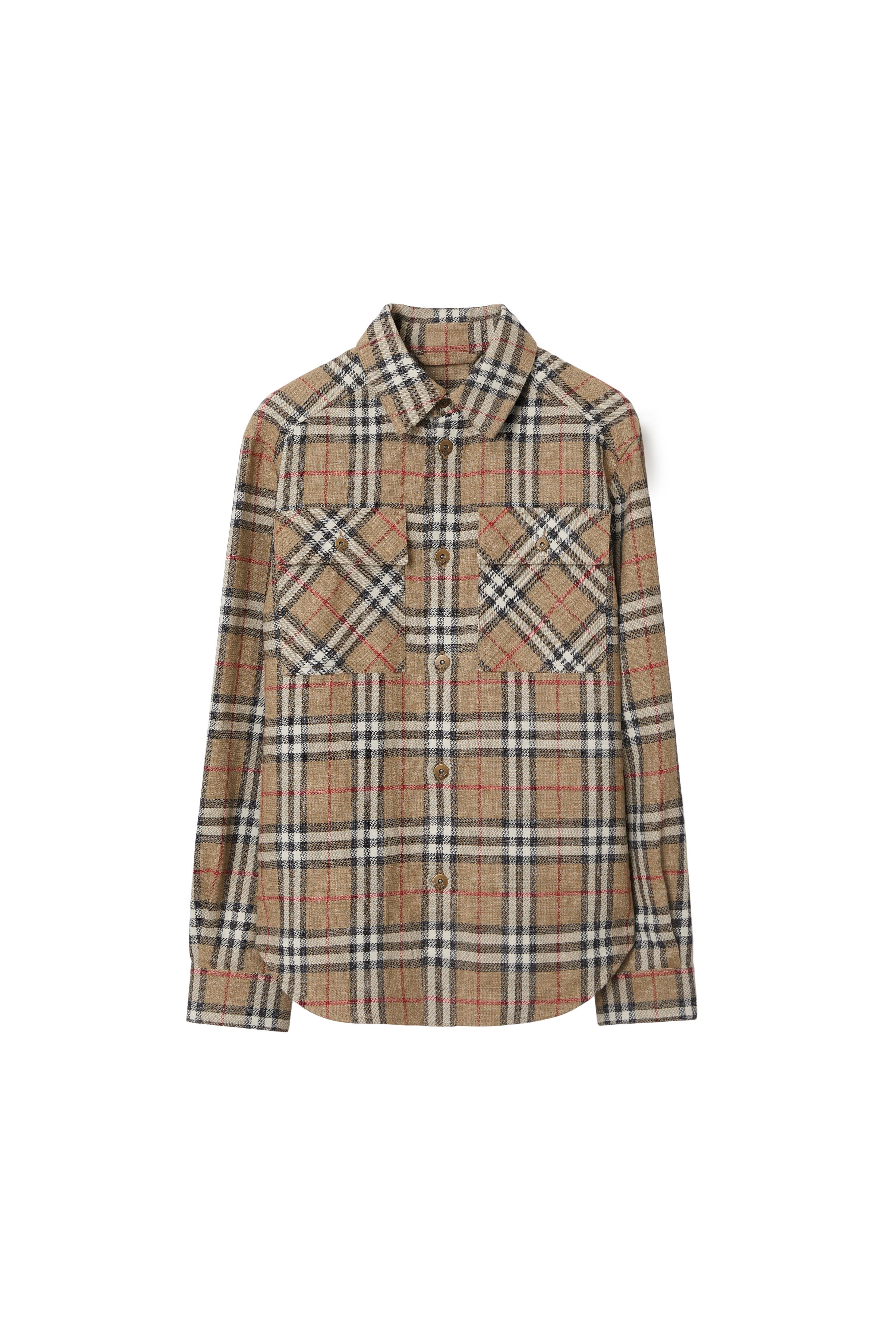 Oversized Fit Check Cotton Linen Shirt (Men) | Nordstrom